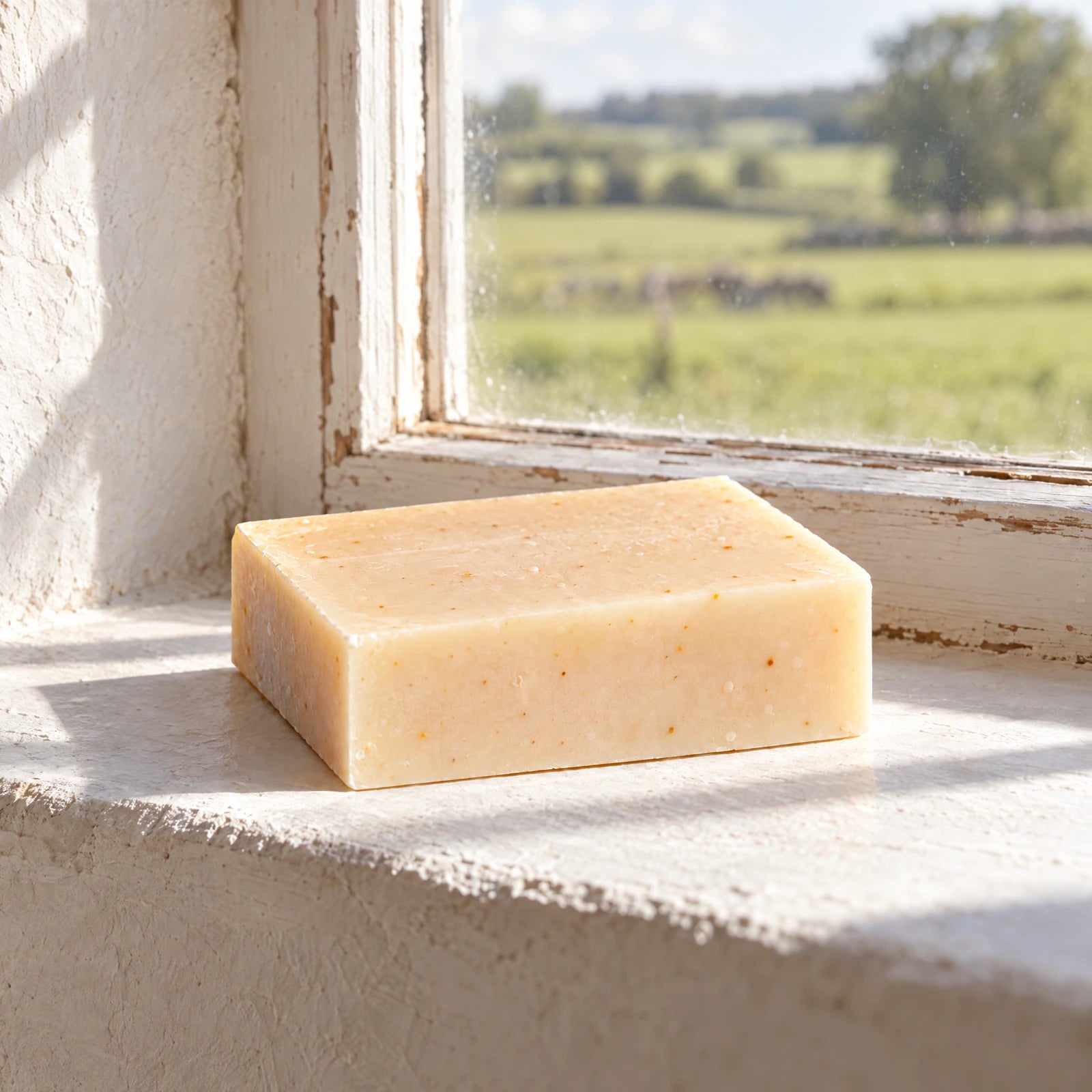 Remainder Bergamot Tangerine tallow bar soap: the bare bar