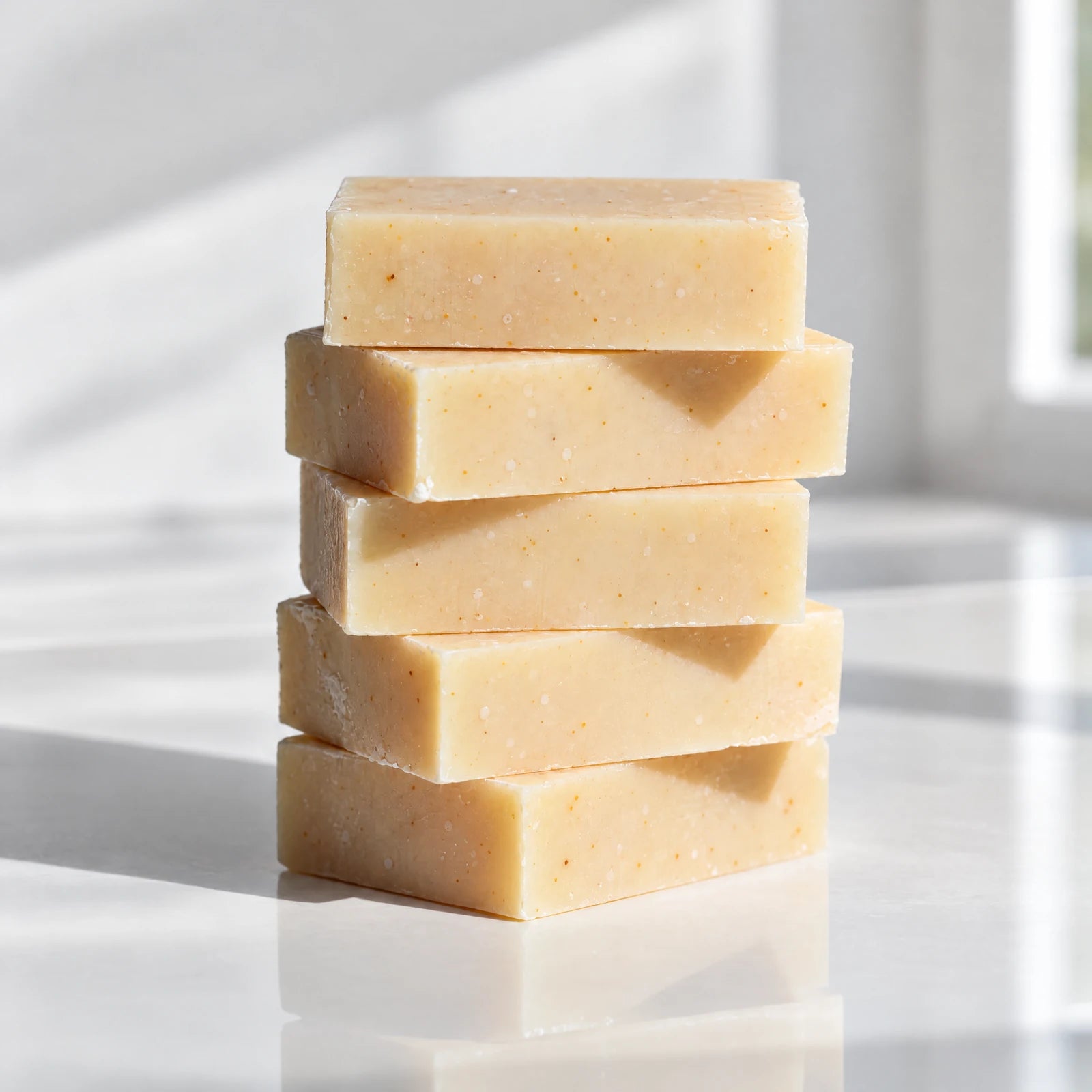 Remainder Bergamot Tangerine tallow bar soap: a stack of bars