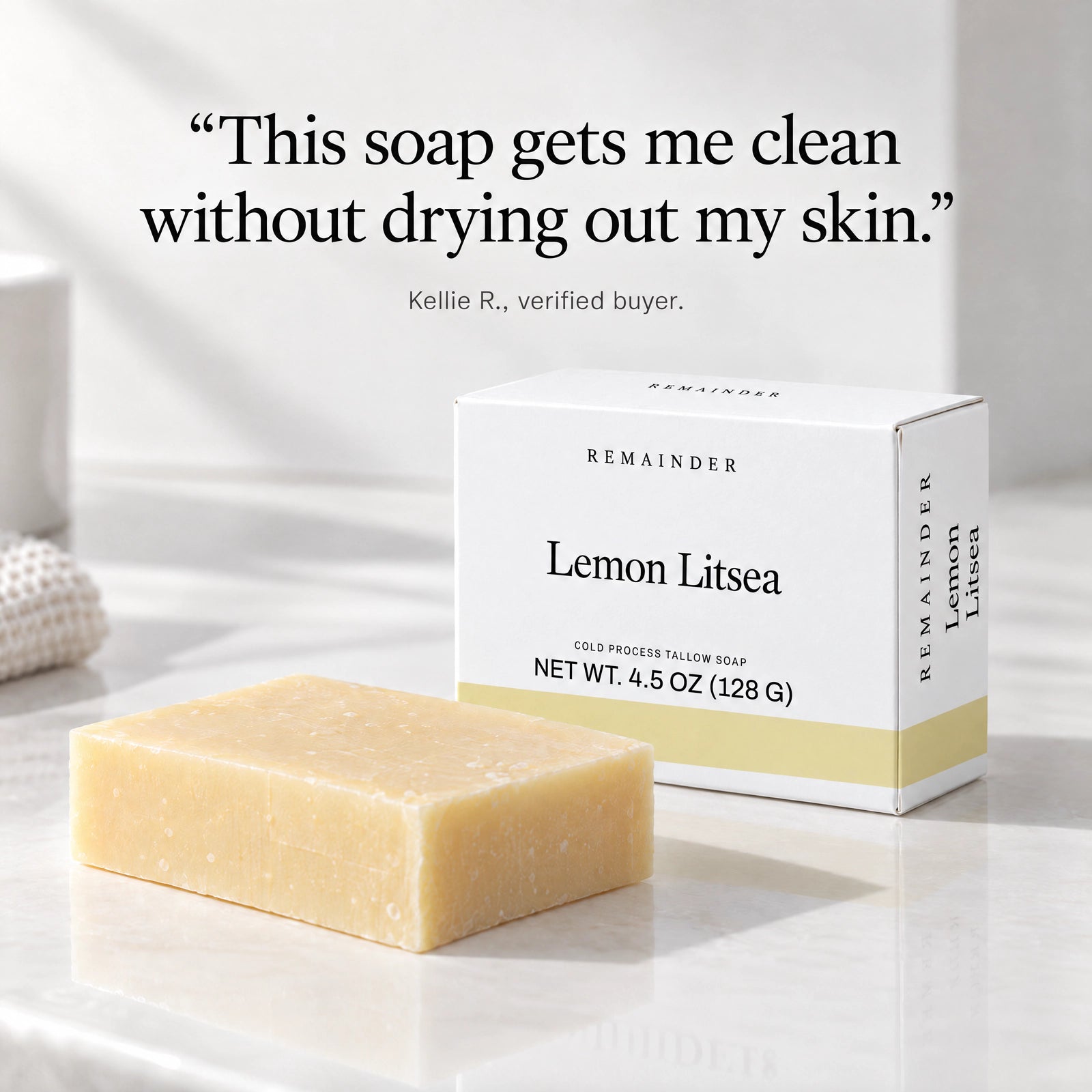 Remainder Lemon Litsea tallow bar soap: a customer review