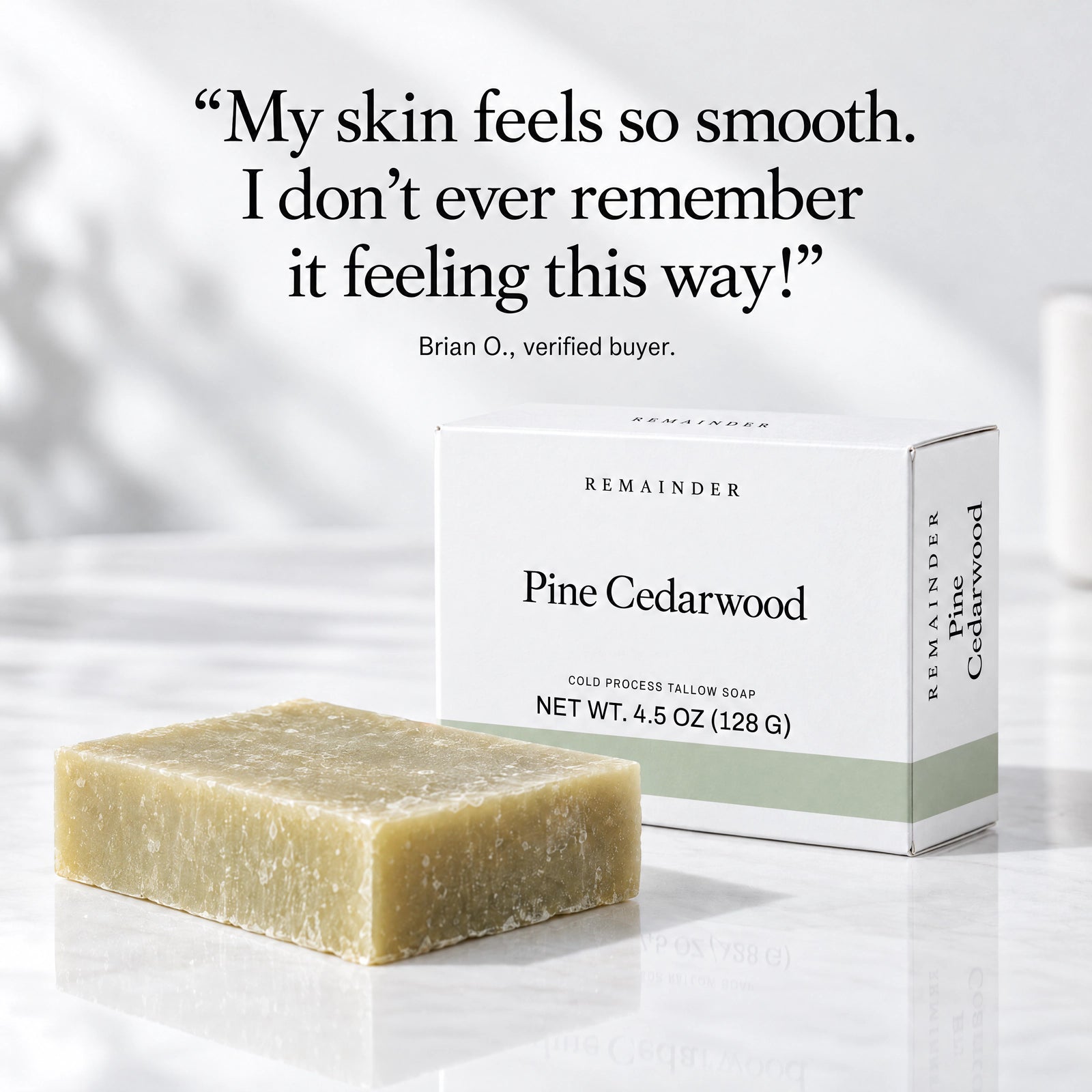 Remainder Pine Cedarwood tallow bar soap: a customer review