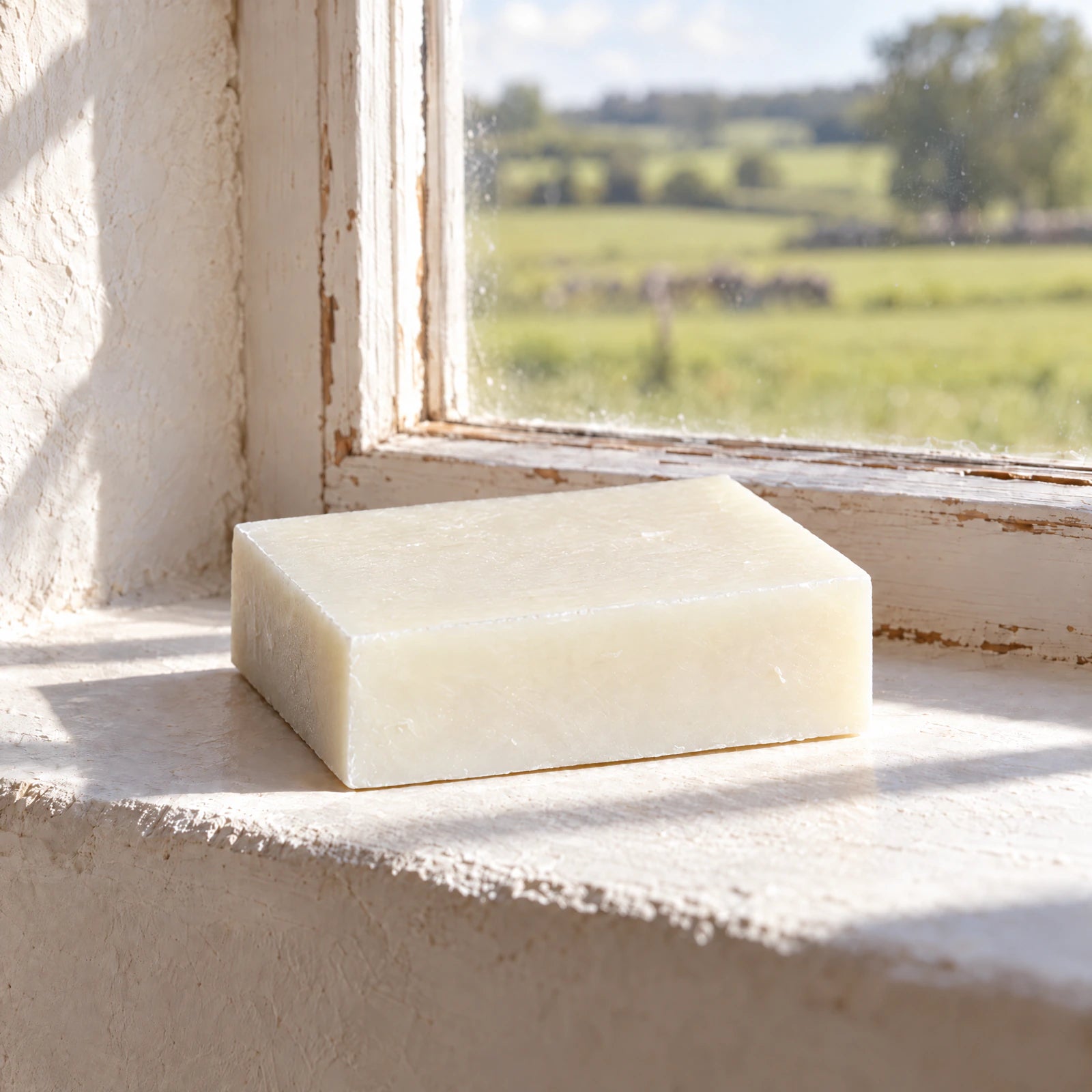 Remainder Unscented tallow bar soap: the bare bar